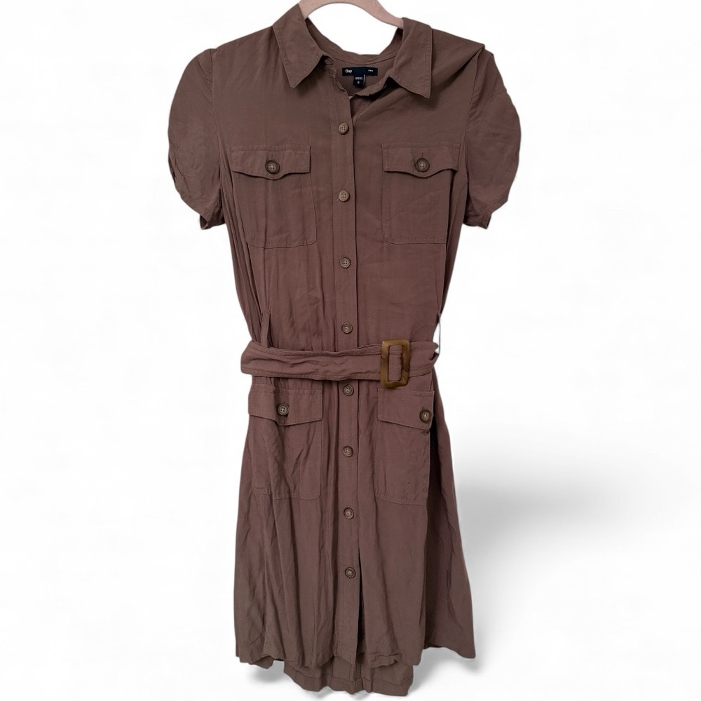 GAP Rich Chocolate Brown Mini Shirt Dress - Size Small - Hello Summer!